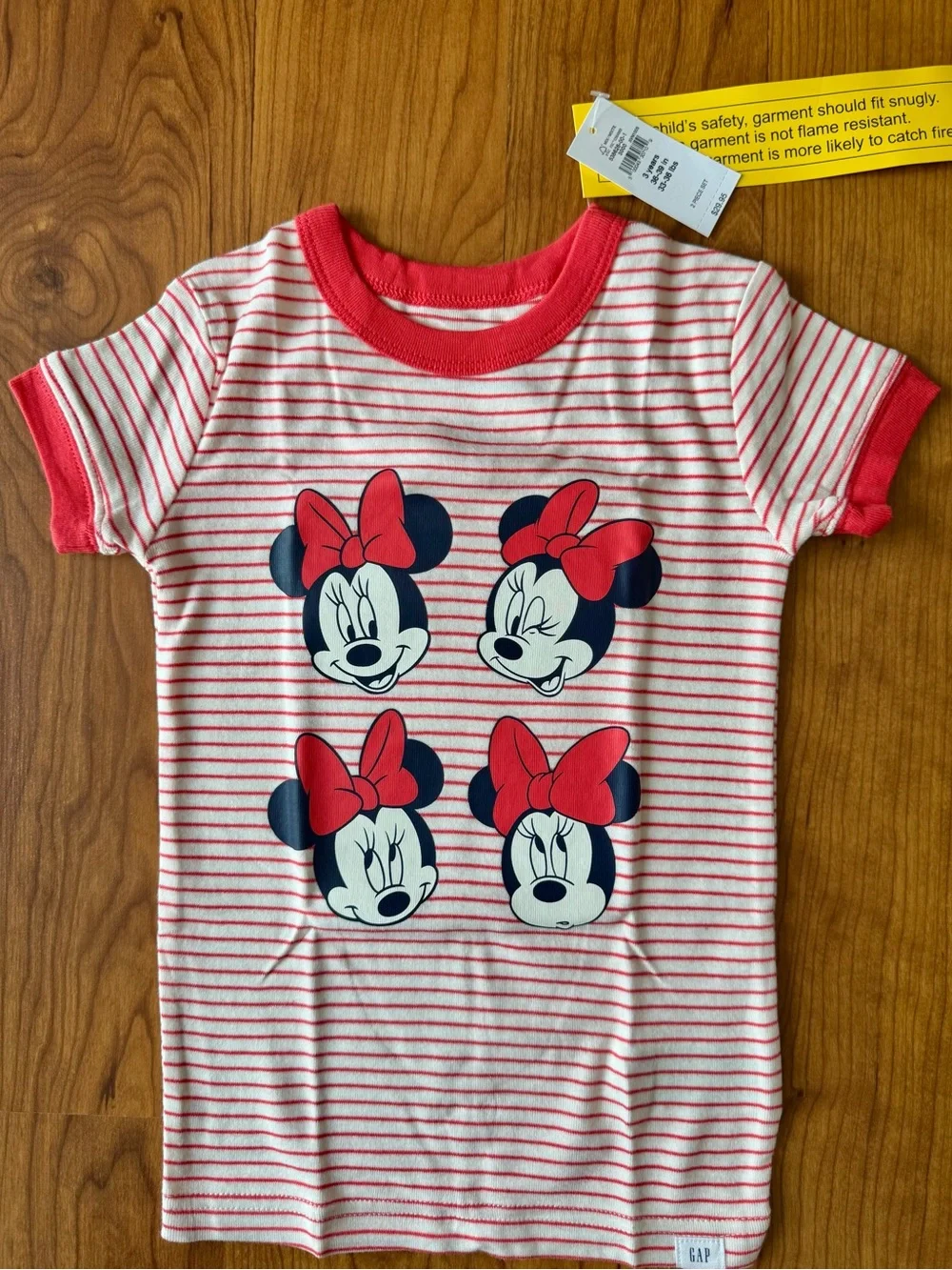 GAP Red and Navy Disney Minnie Mouse Short Sleeve Pajama Set, Girls Size 3T